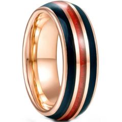 (Wholesale)Rose Tungsten Carbide Black Resin & Koa Wood-8878