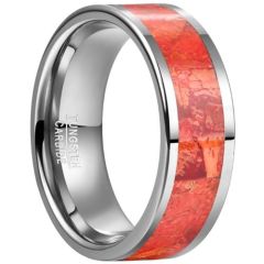 (Wholesale)Tungsten Carbide Carol Beveled Edges Ring-9060