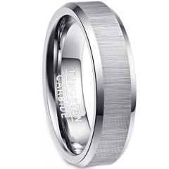 (Wholesale)Tungsten Carbide Beveled Edges Ring-9304