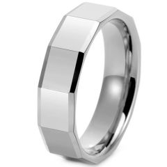 (Wholesale)Tungsten Carbide Faceted Ring-9363