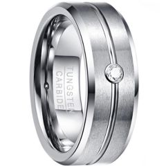 (Wholesale)Tungsten Carbide Ring With Cubic Zirconia-9381