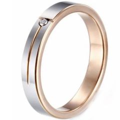 (Wholesale)Tungsten Carbide Rose Silver Ring With Cubic Zirconia-9390