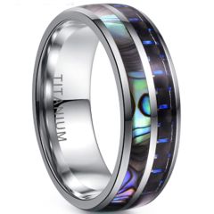 (Wholsale)Tungsten Carbide Abalone Shell Ring-3955