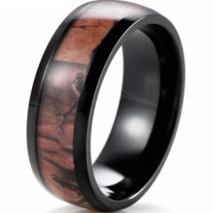 (Wholesale)Black Tungsten Carbide Camo Ring - TG3564