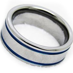 (Wholesale)Tungsten Carbide Double Groove Ring - TG3806AA