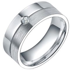 (Wholesale)Tungsten Carbide Ring With Cubic Zirconia - 3209