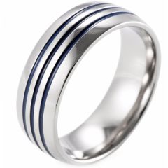 (Wholesale)Tungsten Carbide Triple Grooves Ring - 3244