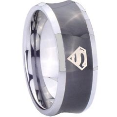 (Wholesale)Tungsten Carbide Concave Superman Ring - TG4151