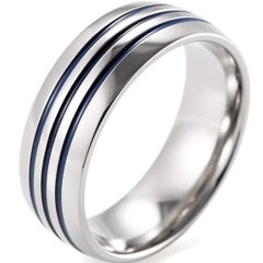 (Wholesale)Tungsten Carbide Triple Groove Ring - 4452
