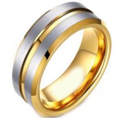 (Wholesale)Tungsten Carbide Center Groove Ring - TG4681