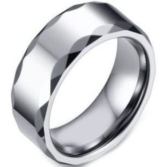 (Wholesale)Tungsten Carbide Faceted Ring - TG4682