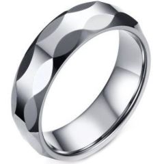 (Wholesale)Tungsten Carbide Faceted Ring - TG3460A