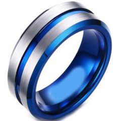 (Wholesale)Tungsten Carbide Center Groove Ring - TG4685