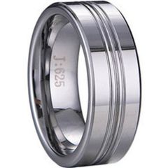 (Wholesale)Tungsten Carbide Double Groove Ring - TG1122