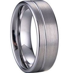 (Wholesale)Tungsten Carbide Offset Groove Ring - TG1126