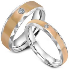 (Wholesale)Tungsten Carbide Faceted Ring With CZ - TG1153AA