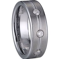 (Wholesale)Tungsten Carbide Three-stone Ring - TG1213