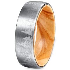 (Wholesale)Tungsten Carbide Wood Ring - TG1221