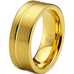 (Wholesale)Tungsten Carbide Offset Groove Ring - TG1246AA