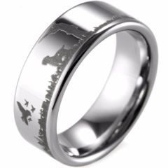 (Wholesale)Tungsten Carbide Outdoor Hunting Pipe Cut Ring - TG12