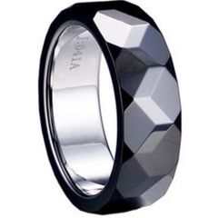 (Wholesale)Tungsten Carbide Faceted Ring - TG1274
