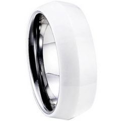(Wholesale)Tungsten Carbide Ring With White Ceramic - TG1278