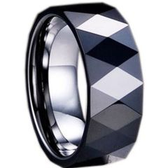 (Wholesale)Tungsten Carbide Faceted Ring - TG1281