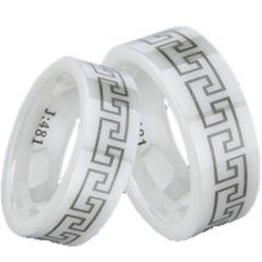 (Wholesale)White Ceramic Ring - TG1300