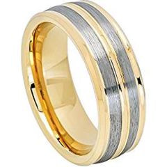 (Wholesale)Tungsten Carbide Double Groove Ring - TG1304AA