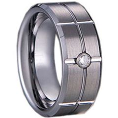 (Wholesale)Tungsten Carbide Ring With Cubic Zirconia-1316