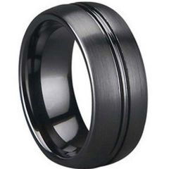 (Wholesale)Black Tungsten Carbide Ring - TG1355