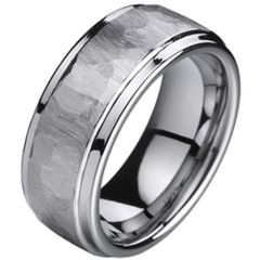 (Wholesale)Tungsten Carbide Hammered Ring - TG1367A