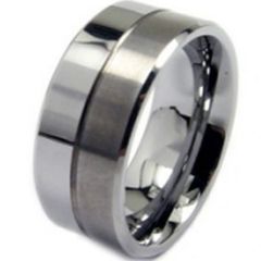 (Wholesale)Tungsten Carbide Center Groove Ring - TG1370
