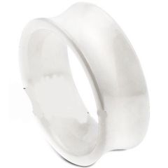 (Wholesale)White Ceramic Concave Ring - TG1404