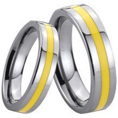 (Wholesale)Tungsten Carbide Ring With Yellow Ceramic - TG142