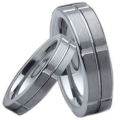 (Wholesale)Tungsten Carbide Vertical & Horizontal Groove Ring-16