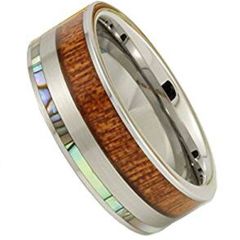 (Wholesale)Tungsten Carbide Shell & Wood Ring - TG1620AA