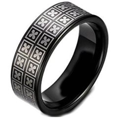 (Wholesale)Black Tungsten Carbide Ring - TG1621AA