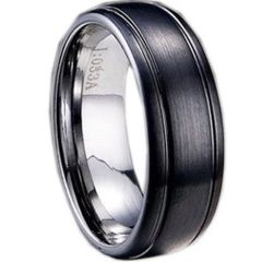 (Wholesale)Tungsten Carbide Double Groove Ring - TG1625