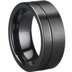 (Wholesale)Black Tungsten Carbide Ring - TG1627