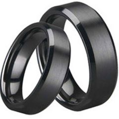 (Wholesale)Black Tungsten Carbide Ring - TG1645