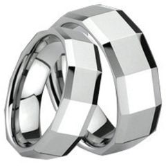 (Wholesale)Tungsten Carbide Faceted Ring - TG1672