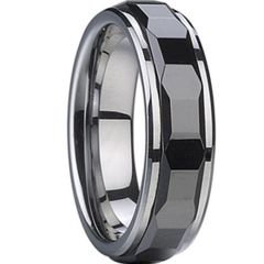 (Wholesale)Tungsten Carbide Faceted Ring - TG1679A
