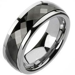 (Wholesale)Tungsten Carbide Faceted Ring - TG1743A