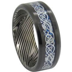 (Wholesale)Tungsten Carbide Damascus Dragon Ring-TG1819