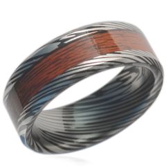 (Wholesale)Tungsten Carbide Wood Damascus Ring - TG1838A