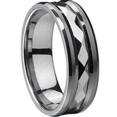(Wholesale)Tungsten Carbide Faceted Ring - TG1849