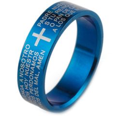 (Wholesale)Tungsten Carbide Cross Prayer Ring - TG1866