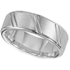 (Wholesale)Tungsten Carbide Diagonal Groove Ring - TG1871A
