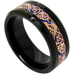 (Wholesale)Black Tungsten Carbide Dragon Ring-TG1896